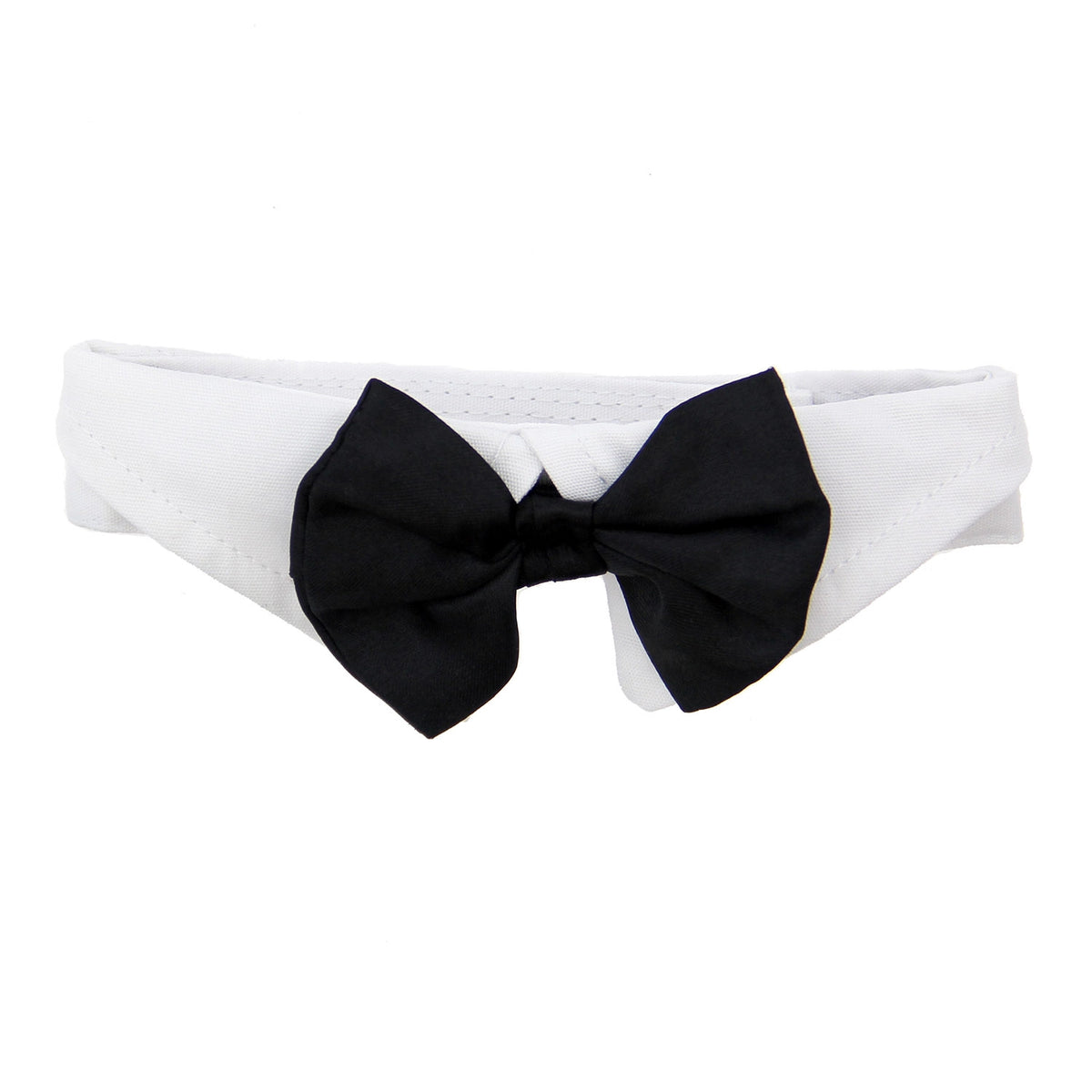 Black Satin Bow with White Collar Dog Wedding Accessory - Giftware - Doggie Design