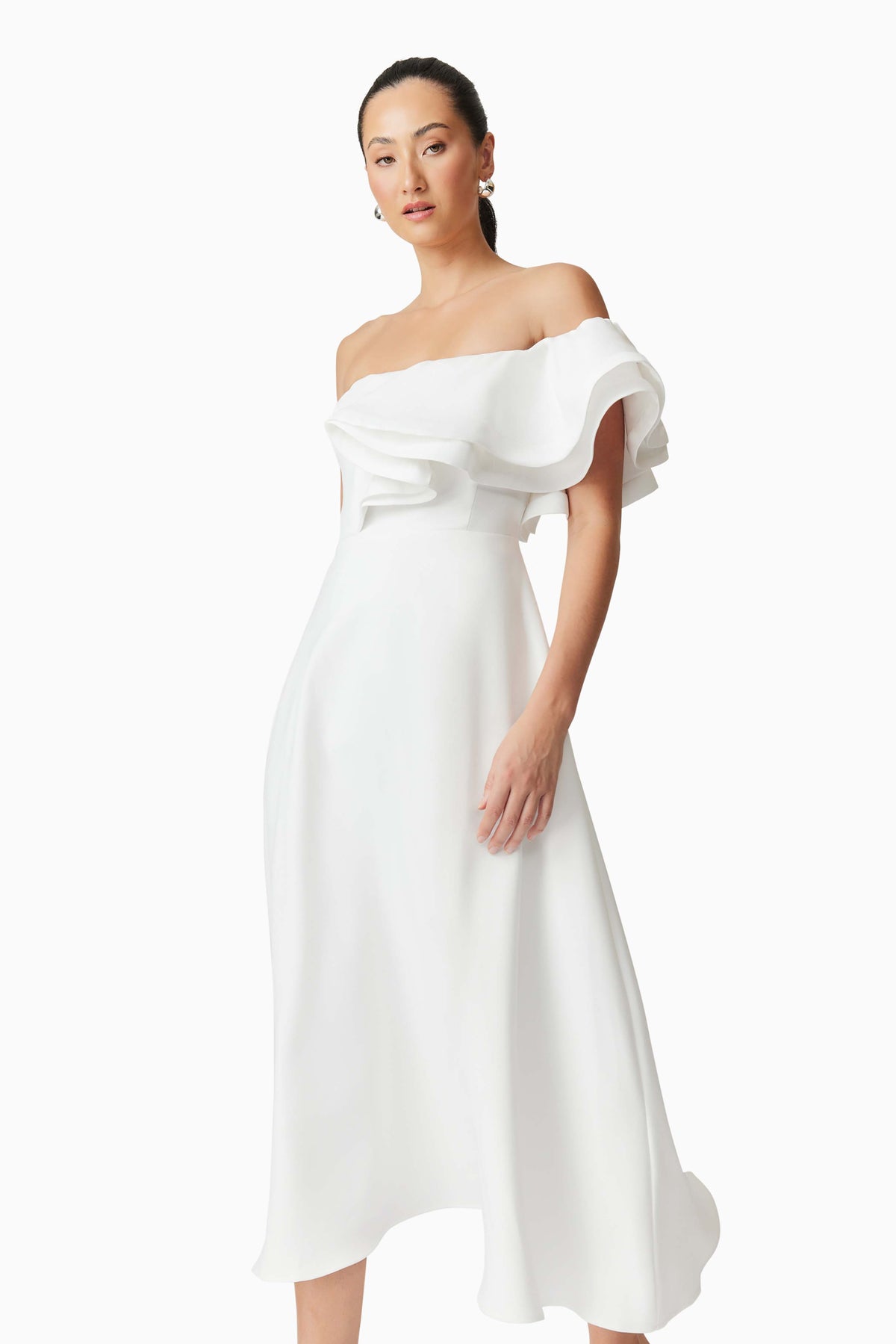 Celia Midi Dress Ivory - Dress - Elliatt