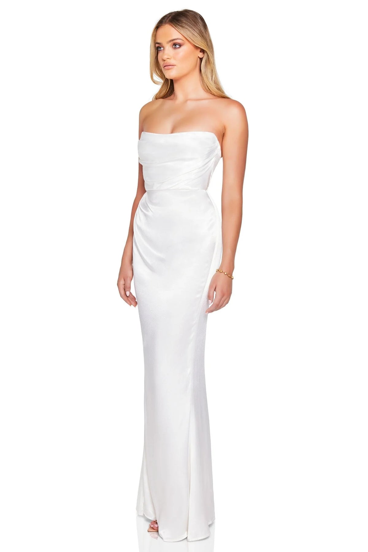 Emilie Strapless Gown White - Dress - Nookie