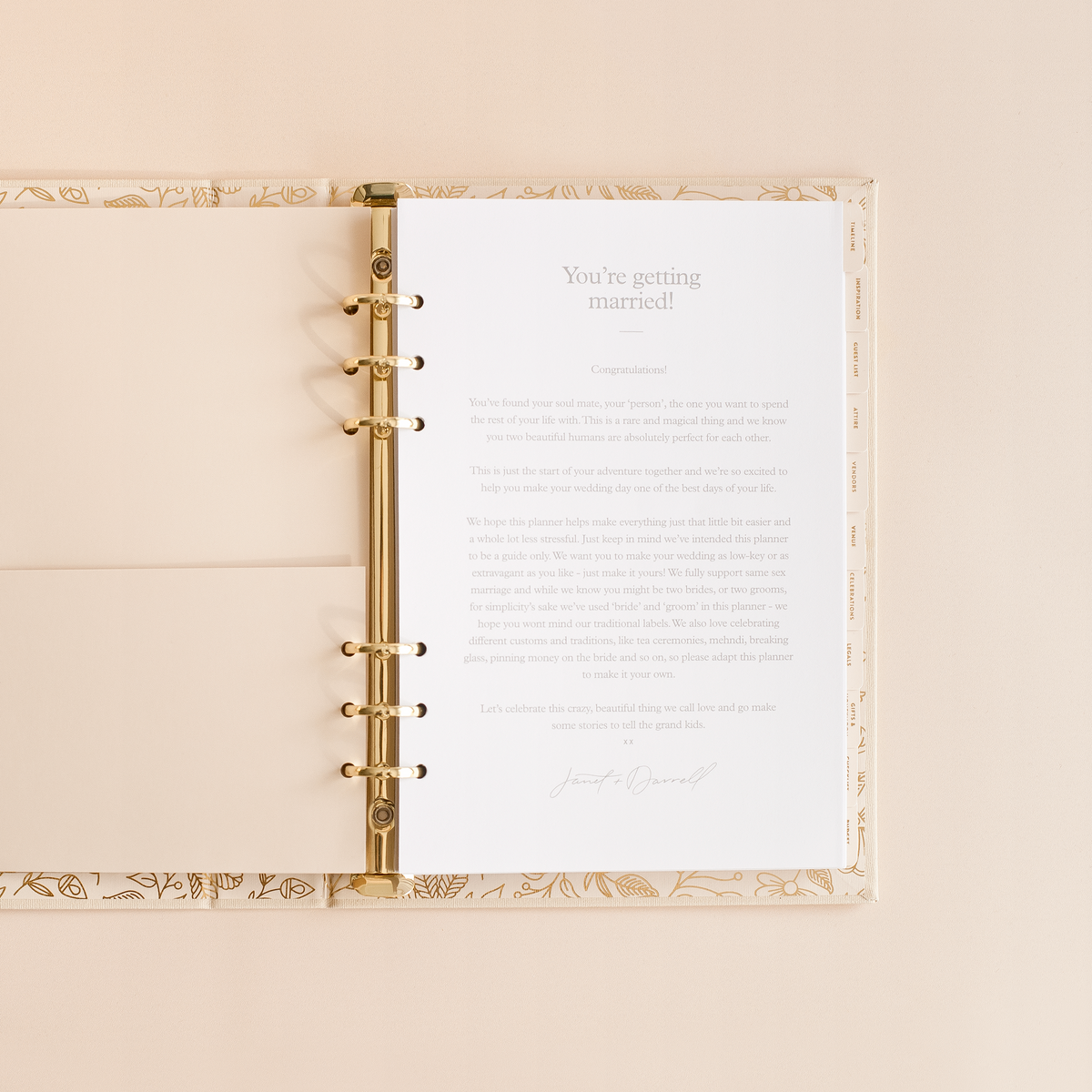 You + Me Wedding Planner Hard Cover Champagne - Giftware - Fox and Fallow