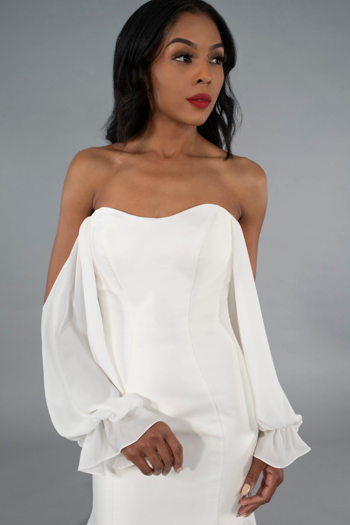 Crepe Chiffon Drop Shoulder Sleeves - Accessory - Grace and Goddess