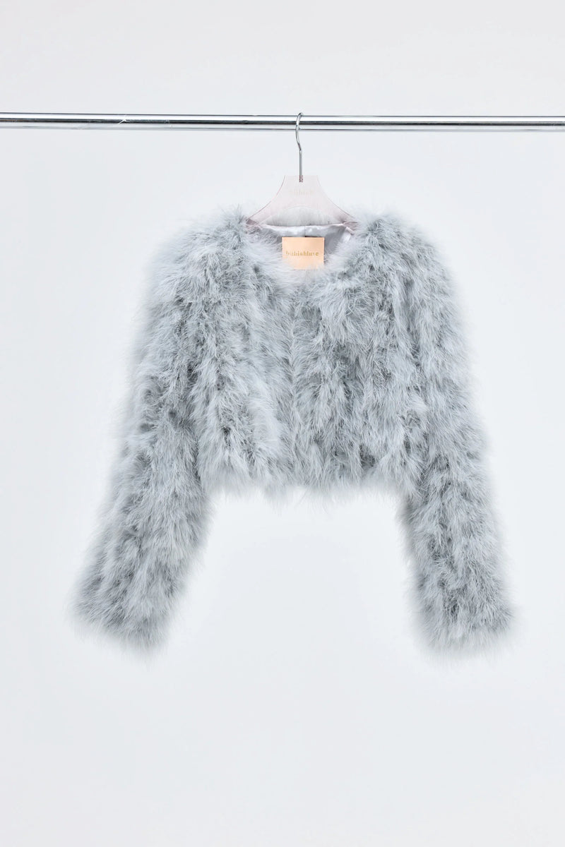 Manhattan Crop Jacket Light Grey - Accessory - Honey Fawn Boutique