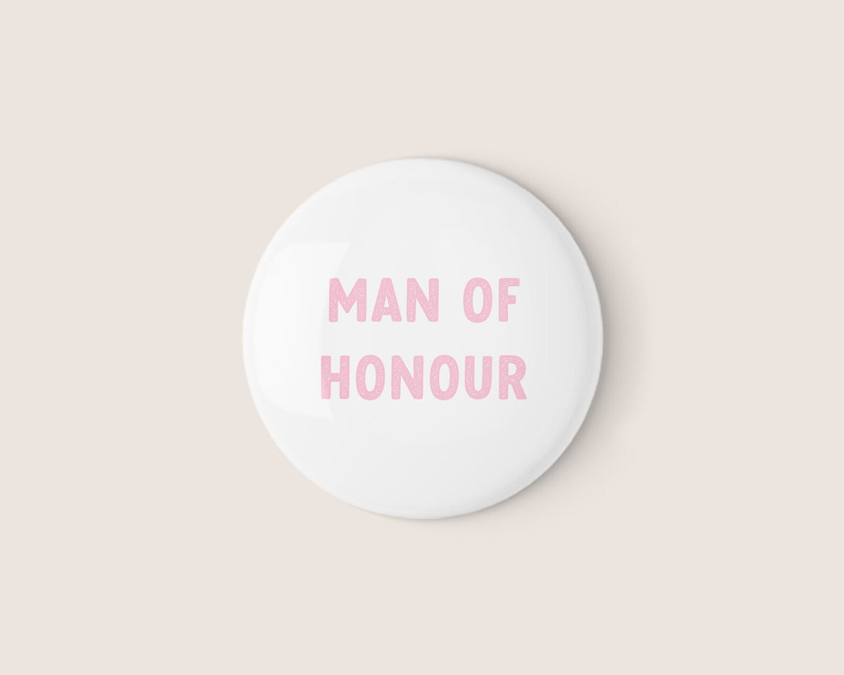 Holographic Man of Honour Badge - Giftware - Honey Fawn Boutique
