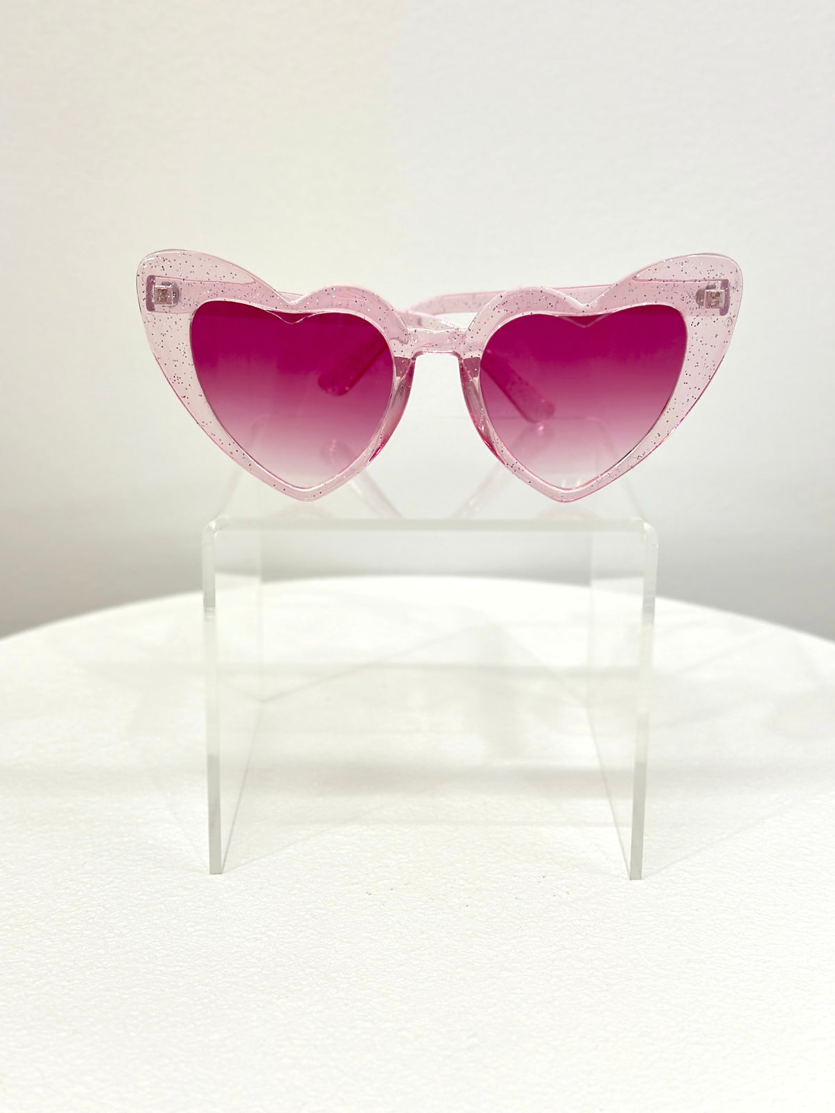 Pink Glitter Heart Sunglasses - Giftware - Honey Fawn