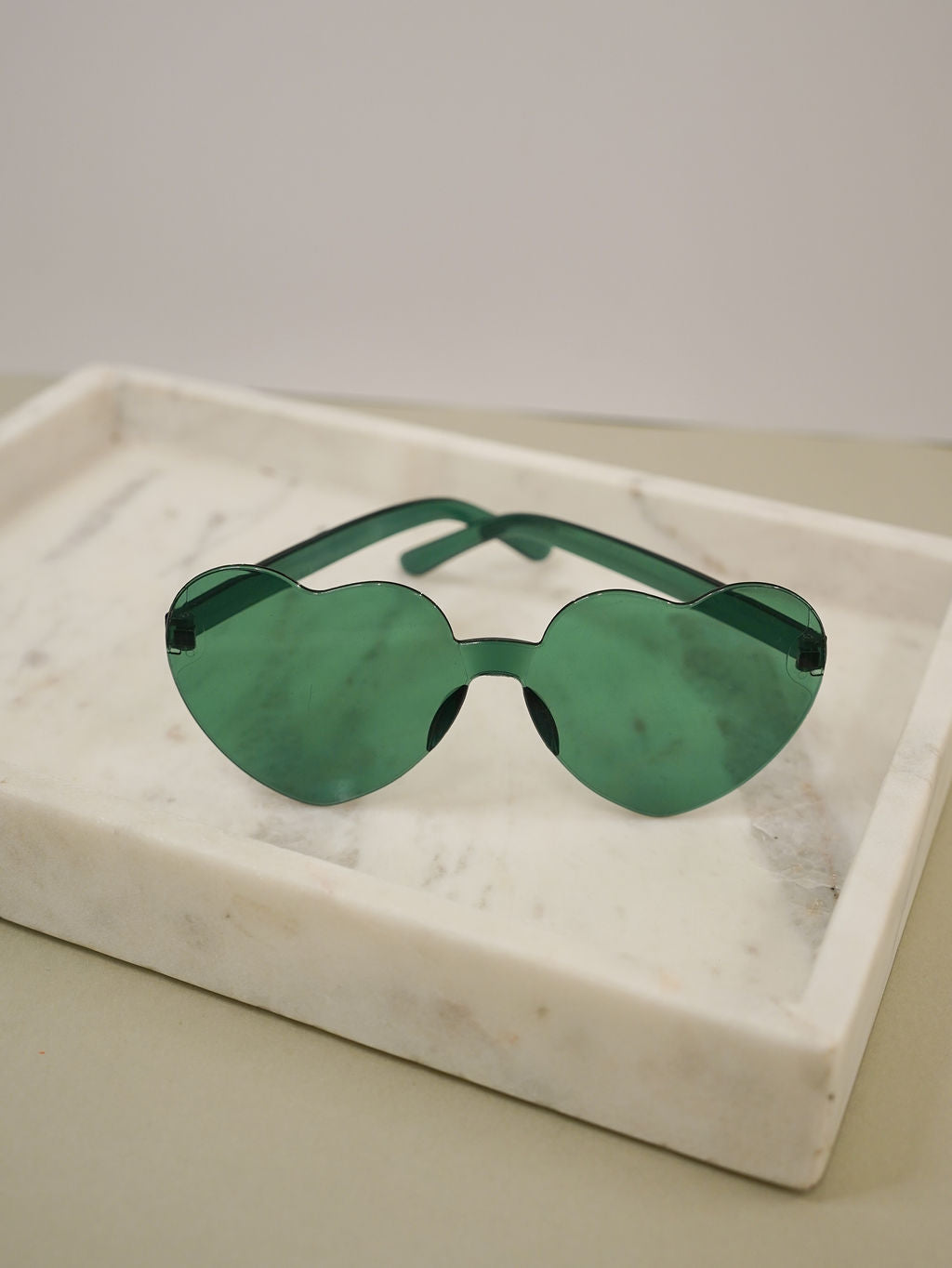 Rimless Heart Sunglasses - Green - Giftware - Honey Fawn