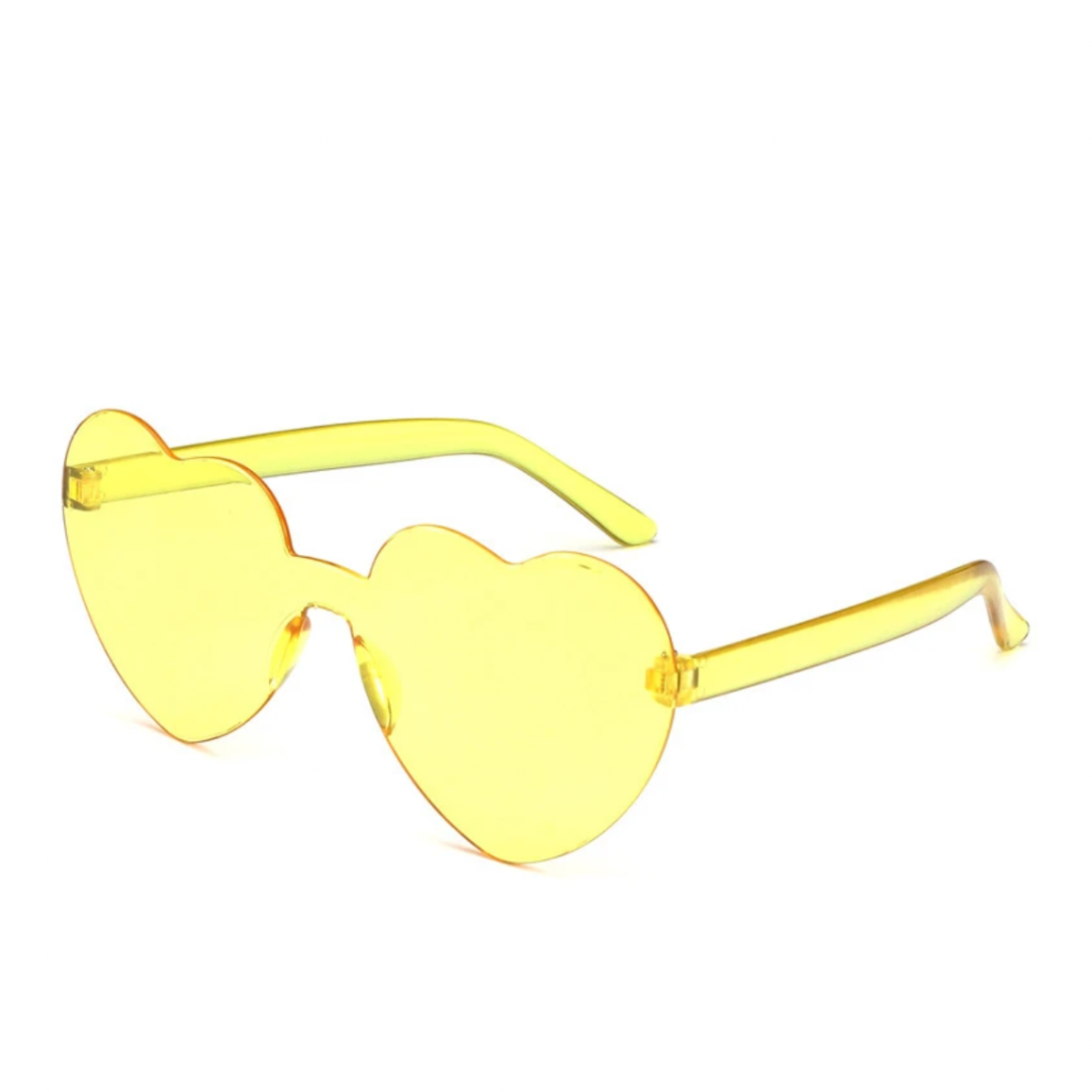 Rimless Heart Sunglasses - Yellow - Giftware - Honey Fawn
