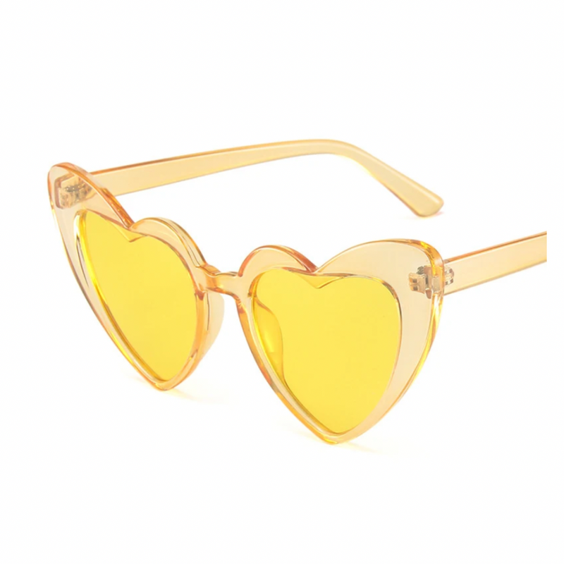 Yellow Crystal Heart Sunglasses - Giftware - Honey Fawn