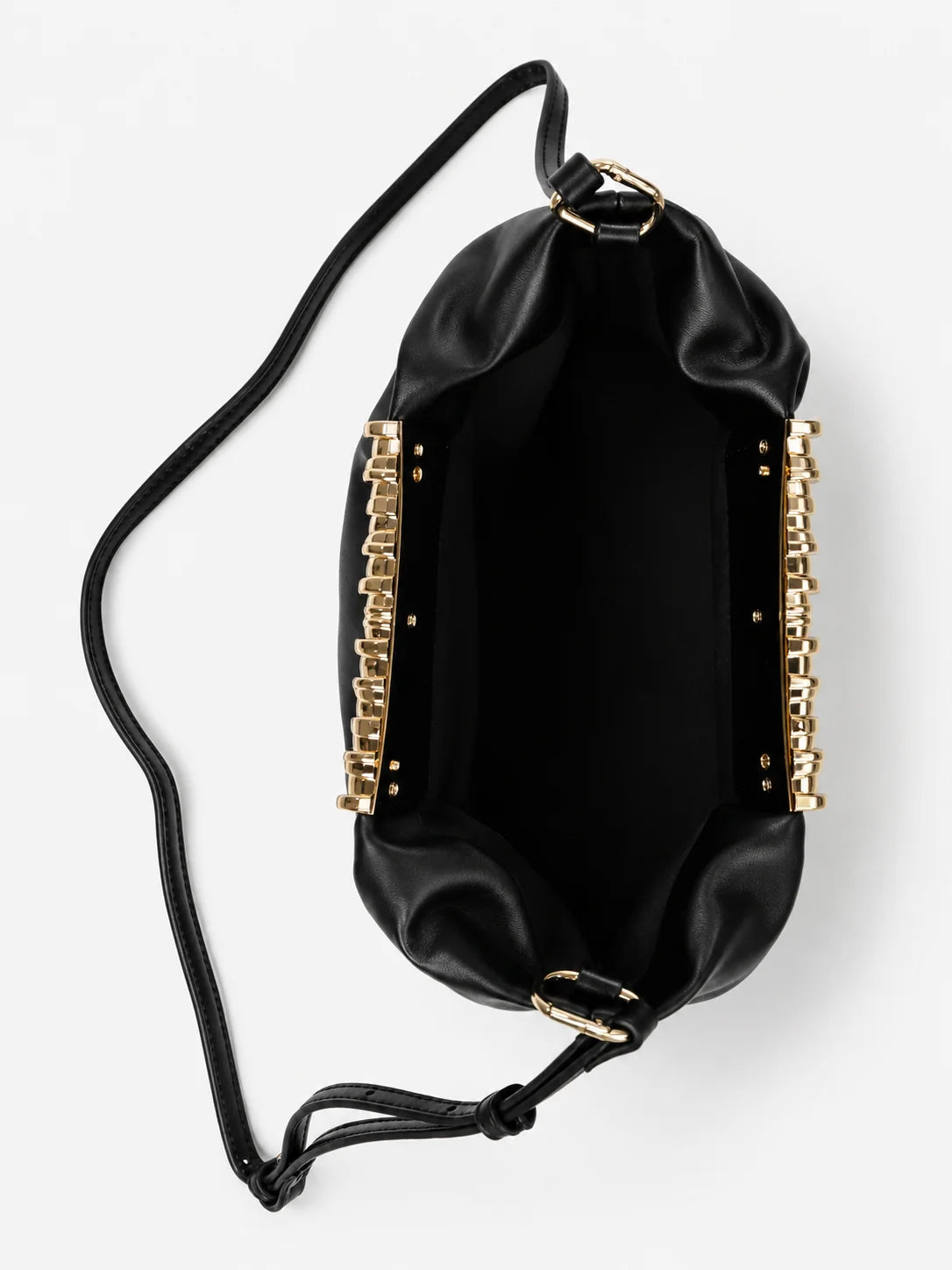 Aura Gathered Clutch Bag in Black - Accessory - Lustre and Sage