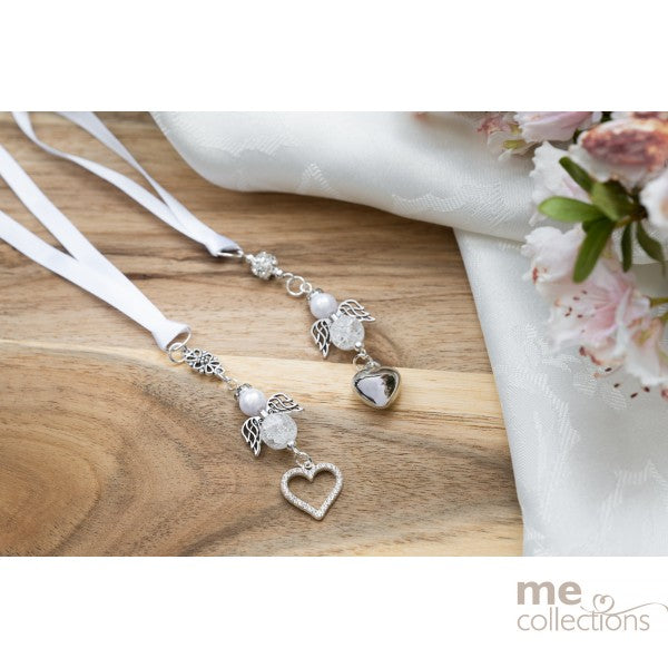 Angel Diamante Heart Bridal Keepsake from ME Collections, featuring a solid heart design with sparkling diamantes, ideal as wedding giftware.