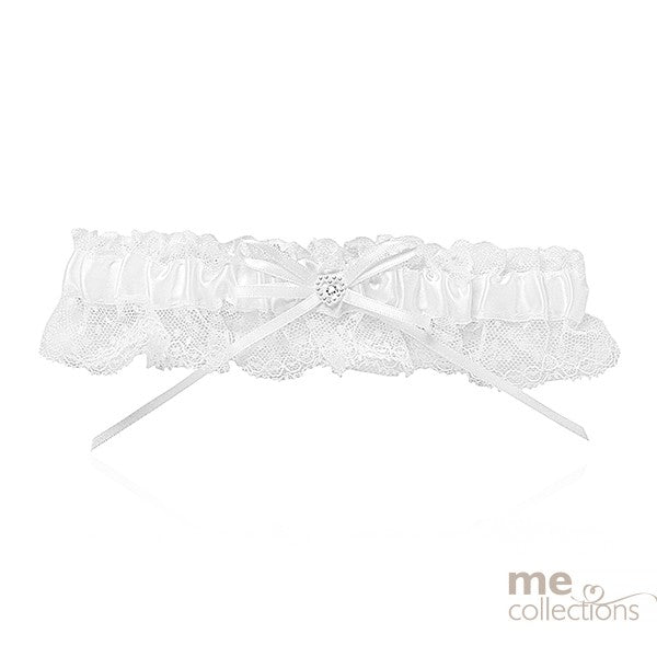 White Satin and Lace Garter with Heart - Giftware - ME Collections