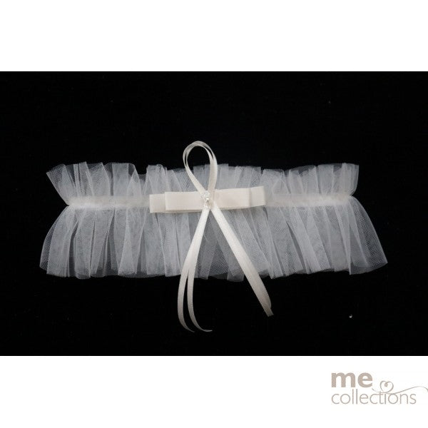 Delicate Tulle Garter with Ivory Bow - Giftware - ME Collections