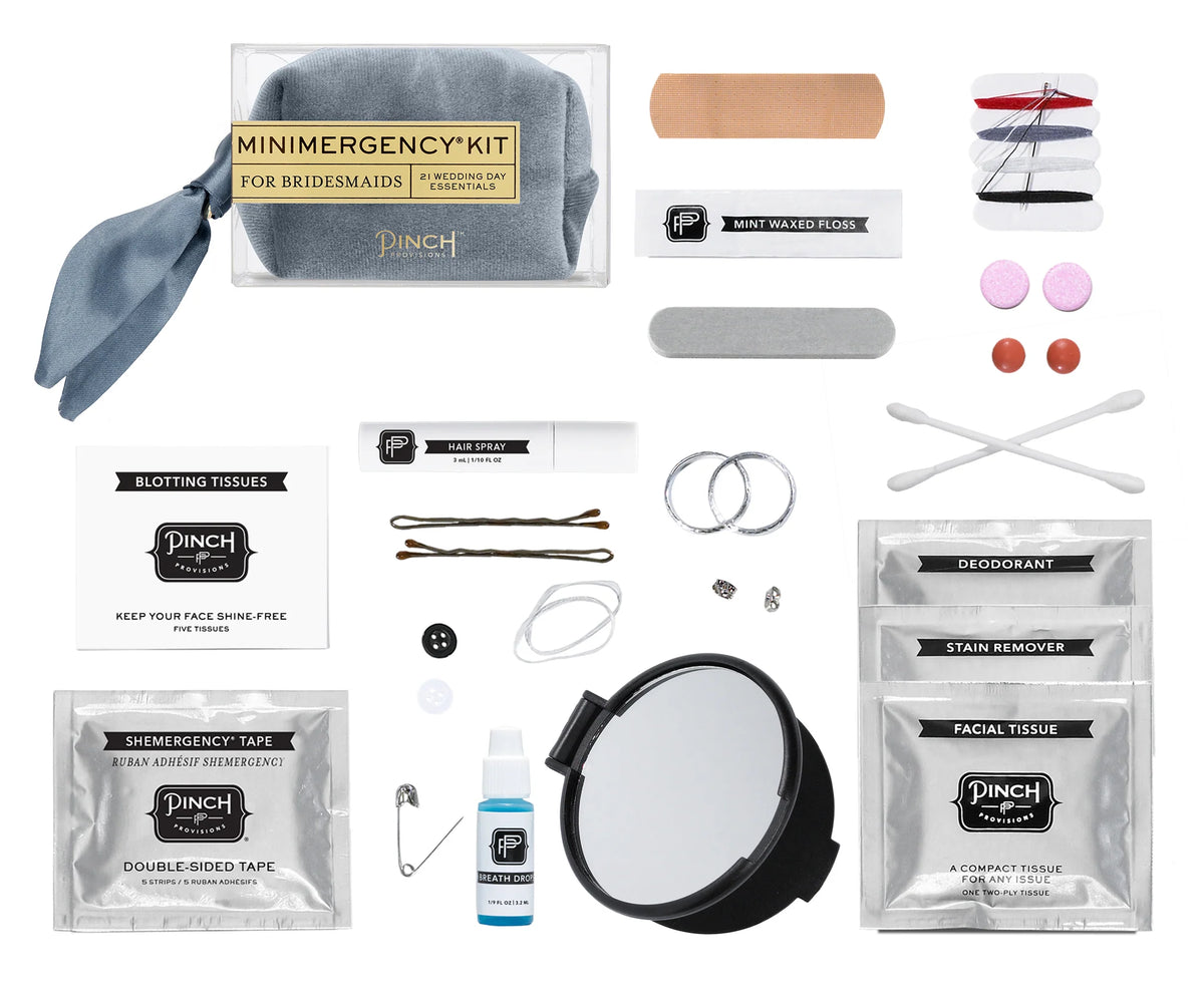 Velvet Minimergency Kits for Bridesmaids Dusty Blue