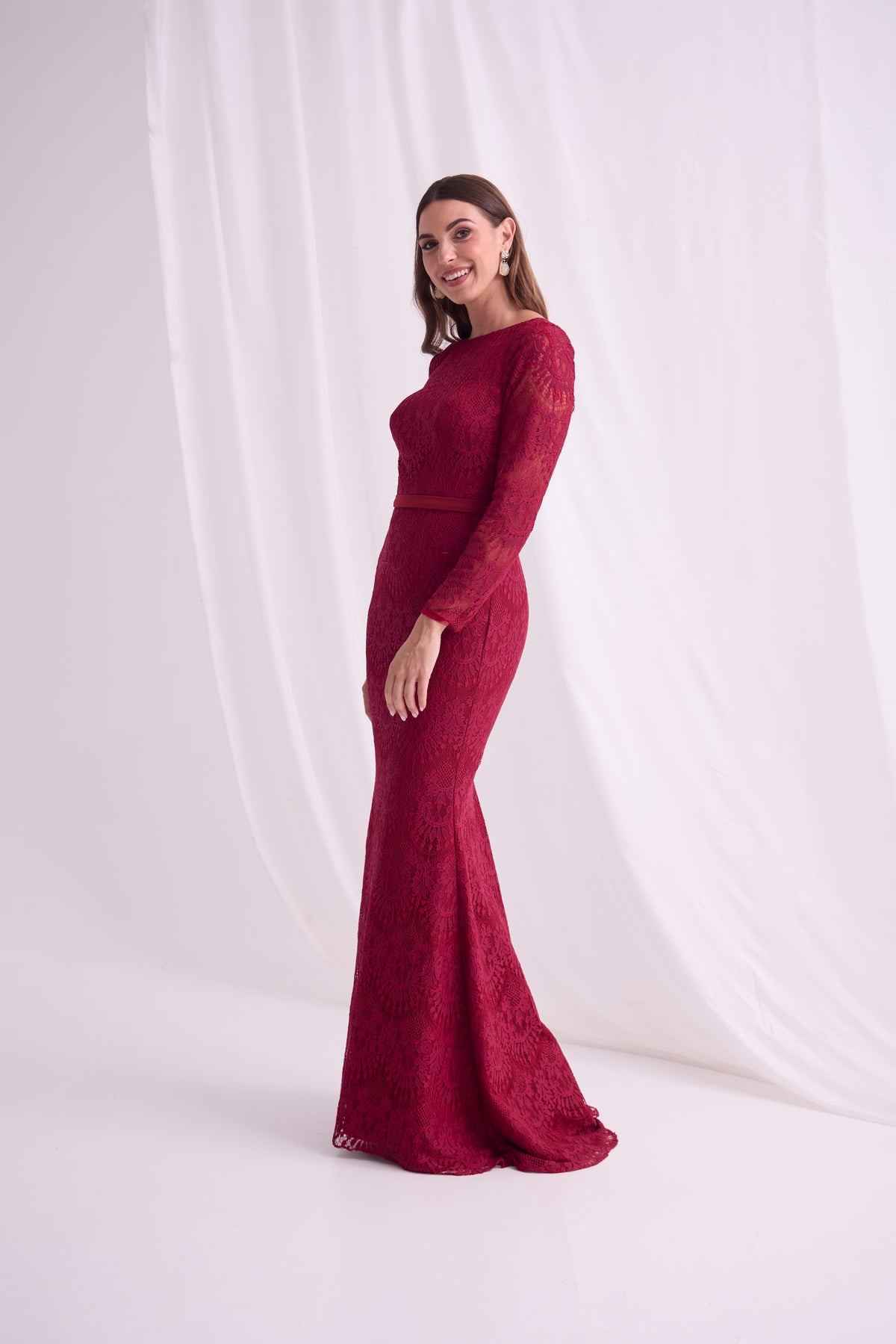 Reema Lace Long Sleeve Dress - Dress - Trellis Lane