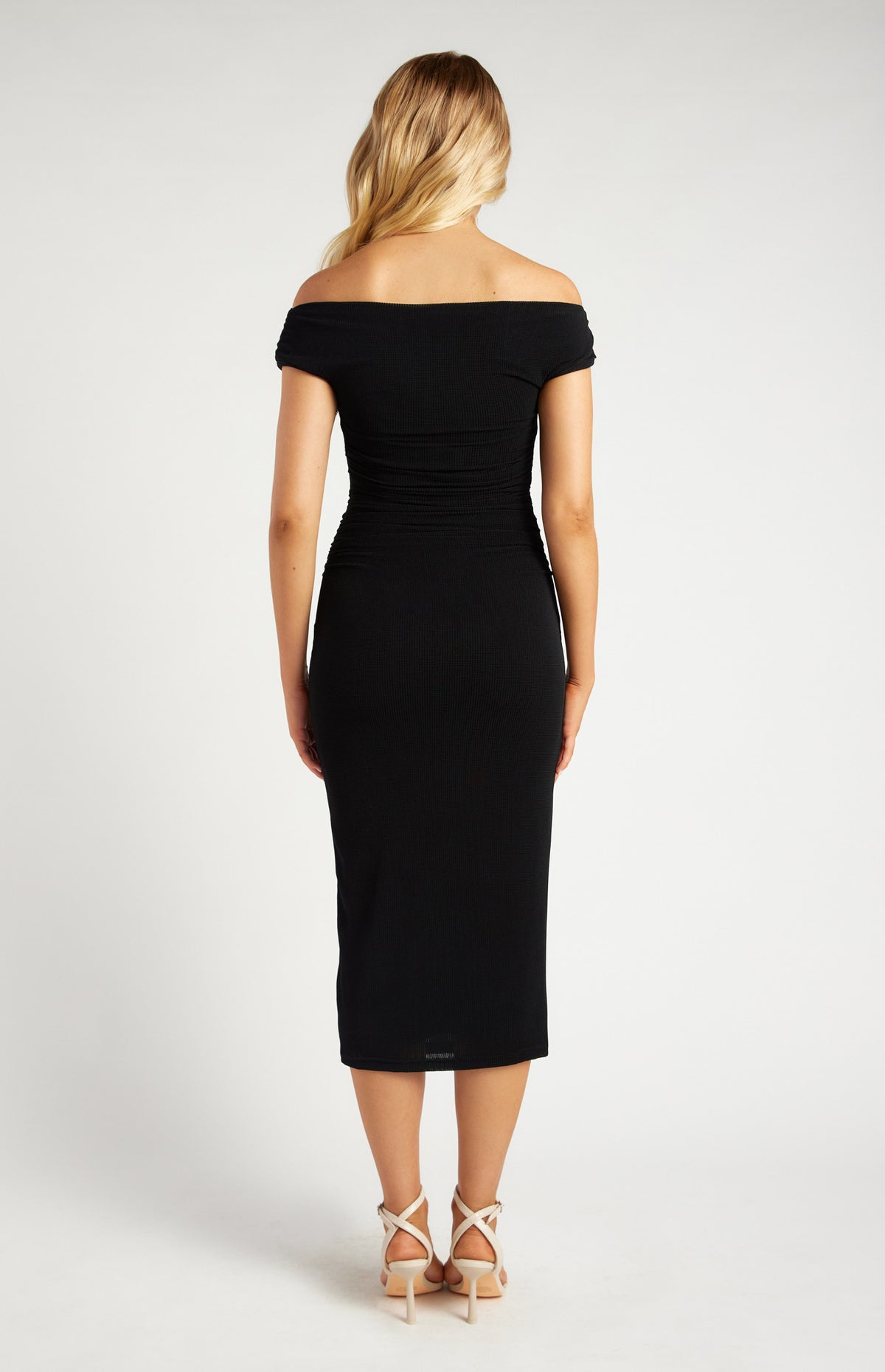 Off Shoulder Mesh Midi Dress - Dress - Style State