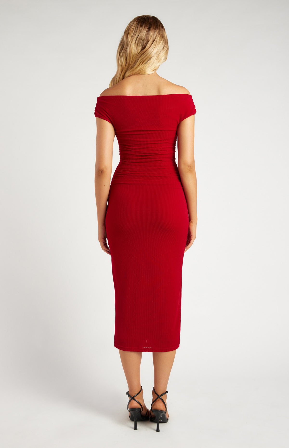 Off Shoulder Mesh Midi Dress - Dress - Style State