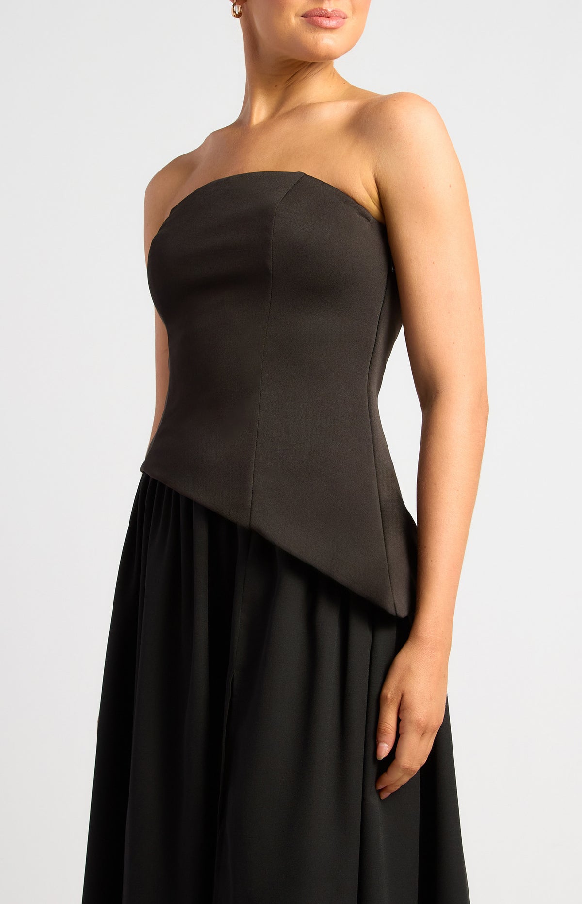 Strapless Asymmetric Bodice Maxi Dress - Dress - Style State