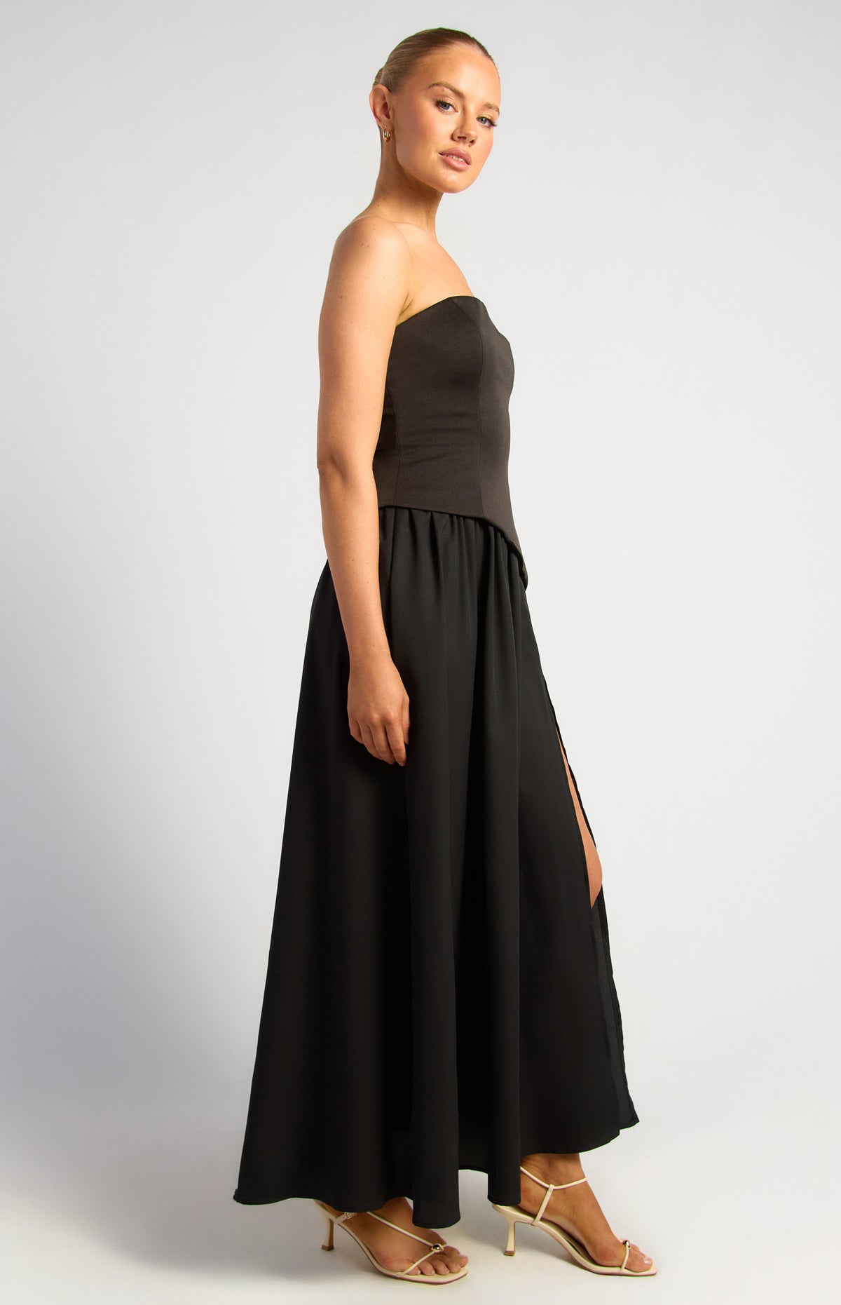 Strapless Asymmetric Bodice Maxi Dress - Dress - Style State