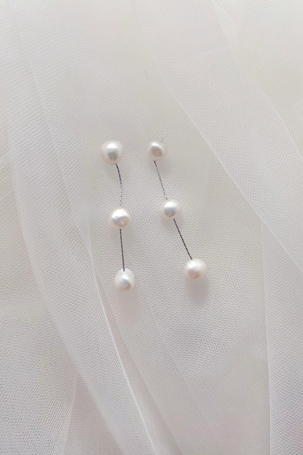 Bella Pearl Earring Silver - Jewellery - Windsor Bridal Jewellery