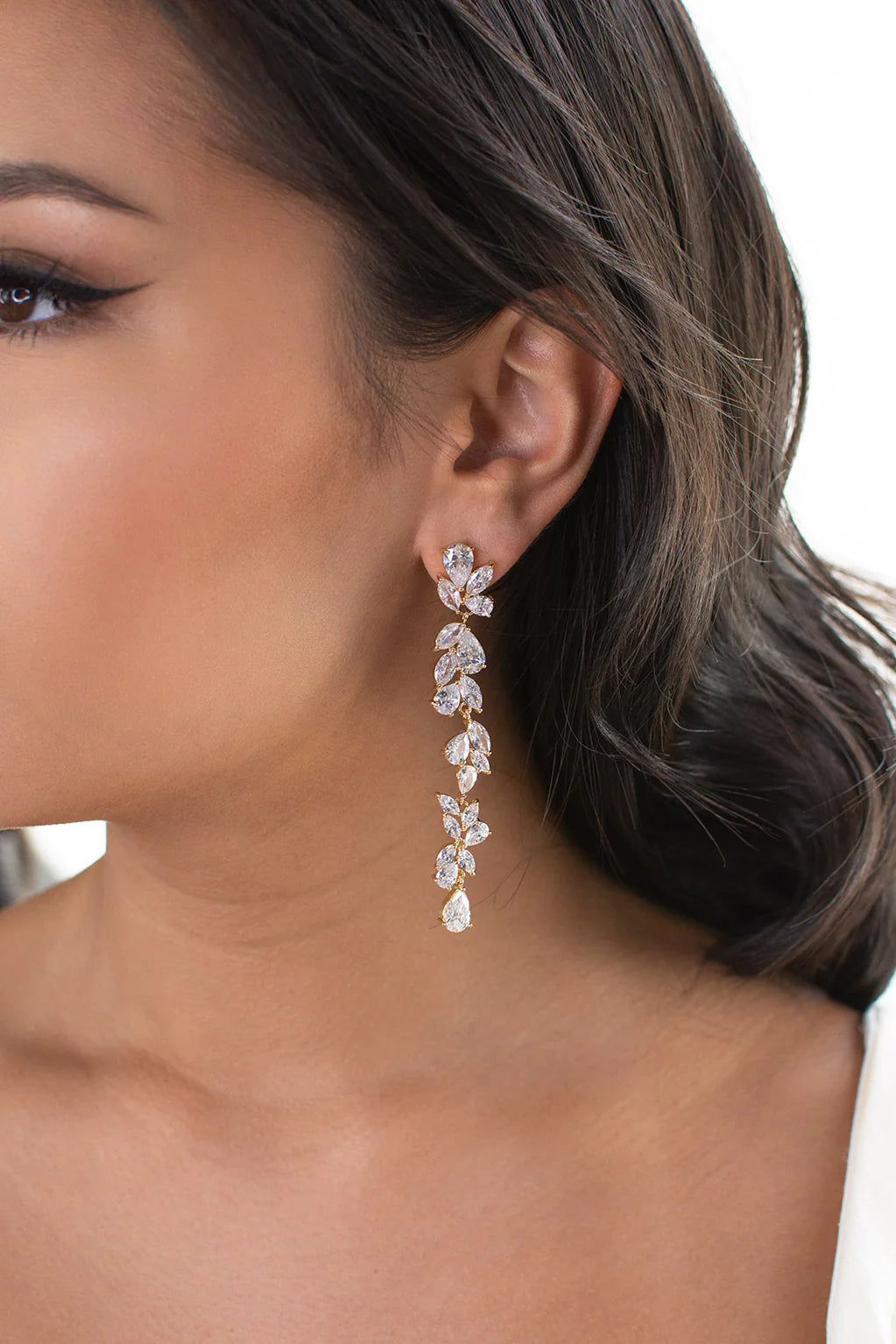 Claudia Long Drop Earring - Jewellery - Windsor Bridal Jewellery