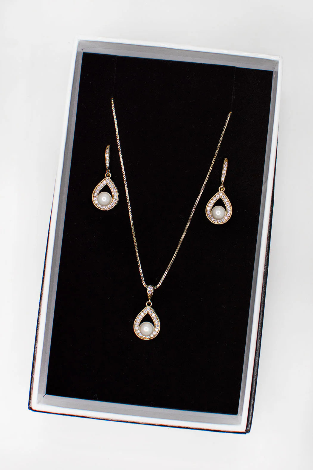 Lucy Necklace Earring Set Gold - Jewellery - Windsor Bridal Jewellery