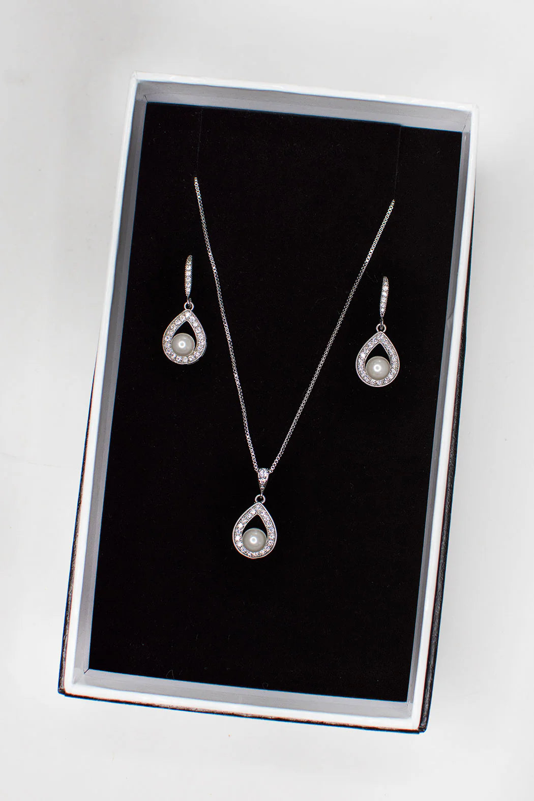 Lucy Necklace Earring Set Silver - Jewellery - Windsor Bridal Jewellery