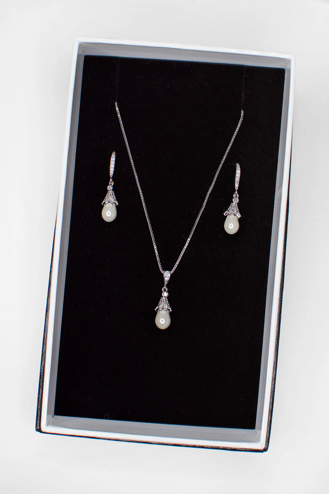 Maribel Pearl Earring & Necklace Set - Jewellery - Windsor Bridal Jewellery