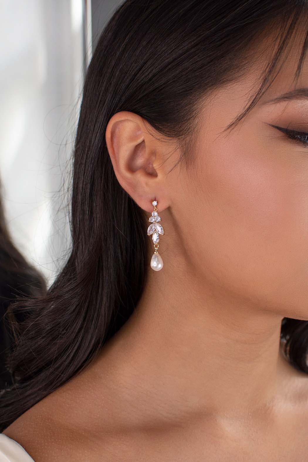Remy Pearl Tree Drop Earring Gold - Jewellery - Windsor Bridal Jewellery