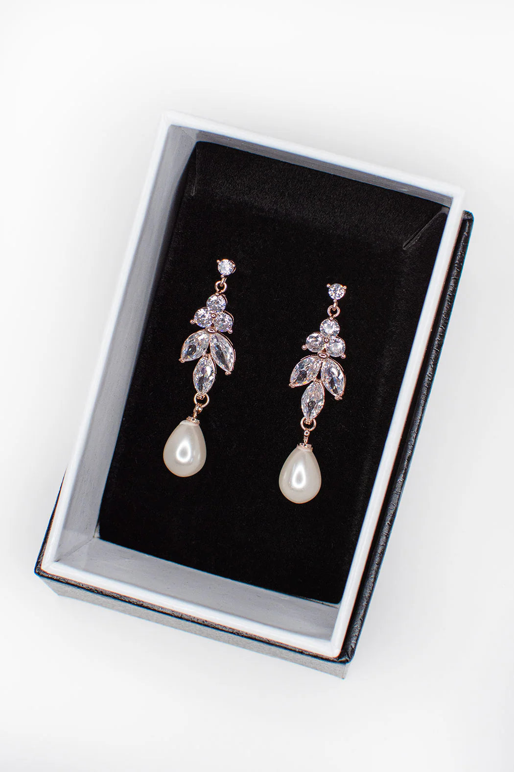 Remy Pearl Tree Drop Earring Rose Gold - Jewellery - Windsor Bridal Jewellery