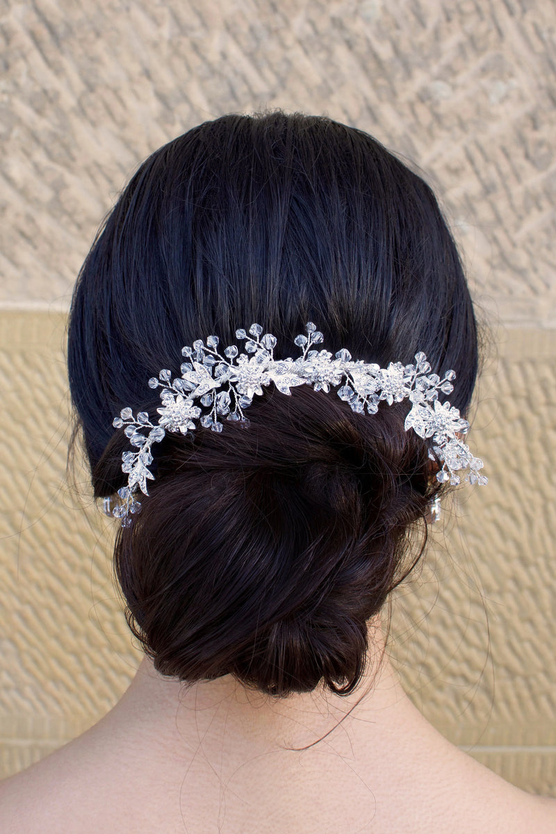 Alisha Flexible V Comb Silver - Jewellery - Windsor Bridal Jewellery