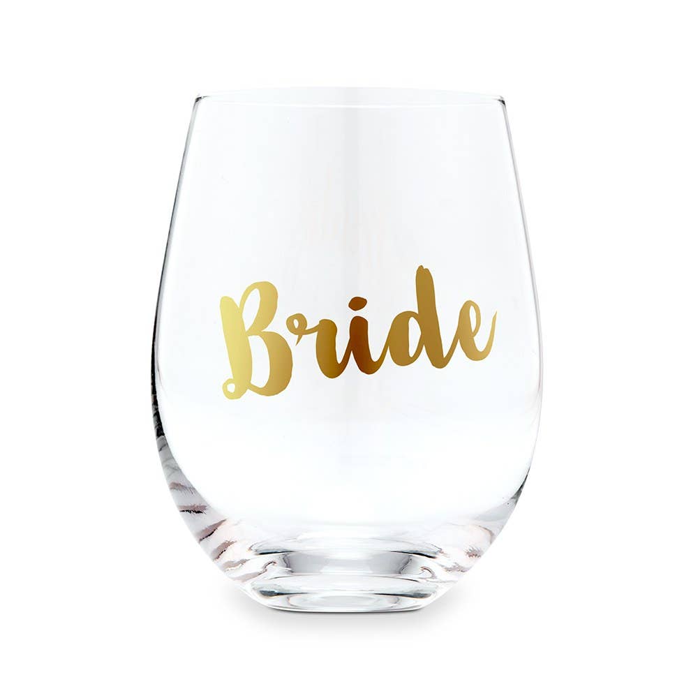 Stemless Wine Glass Gift For Wedding Party - Bride - Honey Fawn Boutique