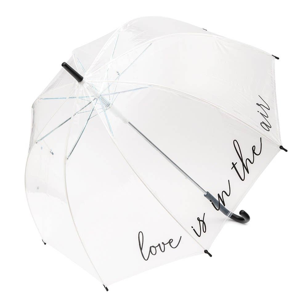 Large Clear Plastic Bubble Umbrella - Love Is In The Air - Honey Fawn Boutique