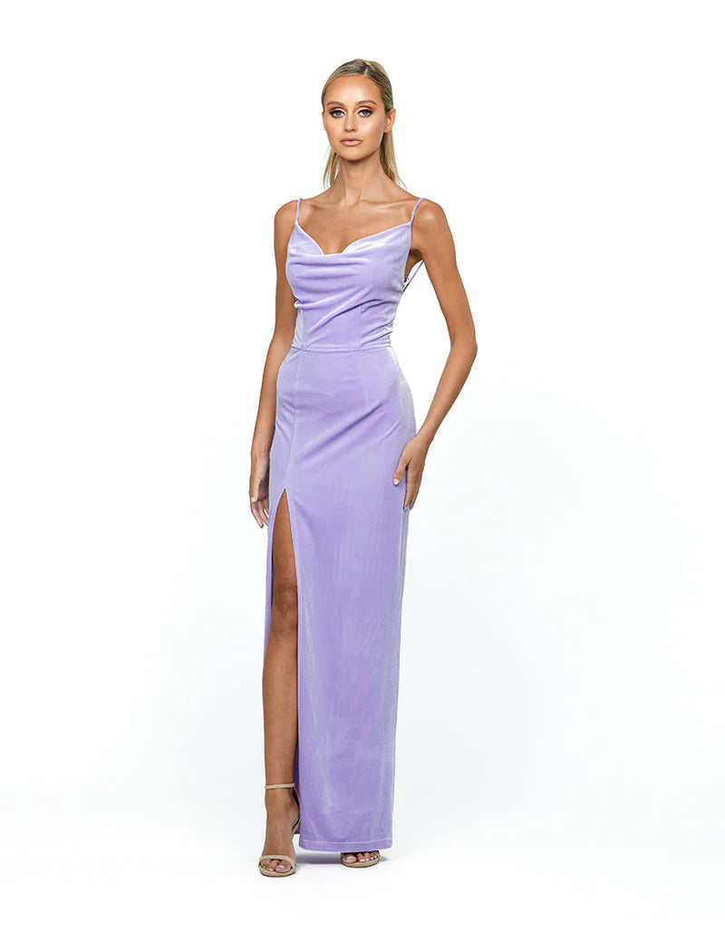Maya Cowl Maxi Dress 14 Lilac - Dress - Bariano