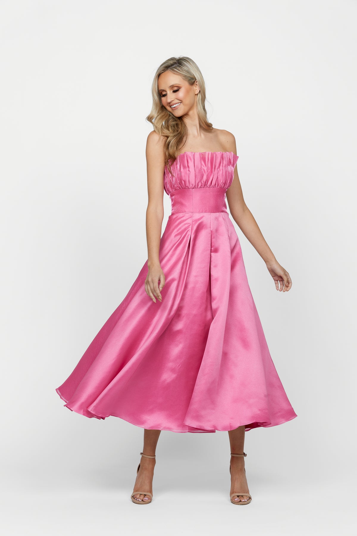 Farra Strapless Ruffle A-line Pink - Dress - Bariano