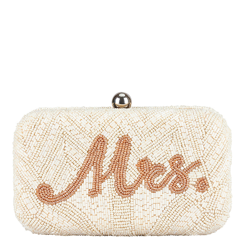 Mrs Box Clutch - Ivory And Rose Gold - Accessory - From St Xavier