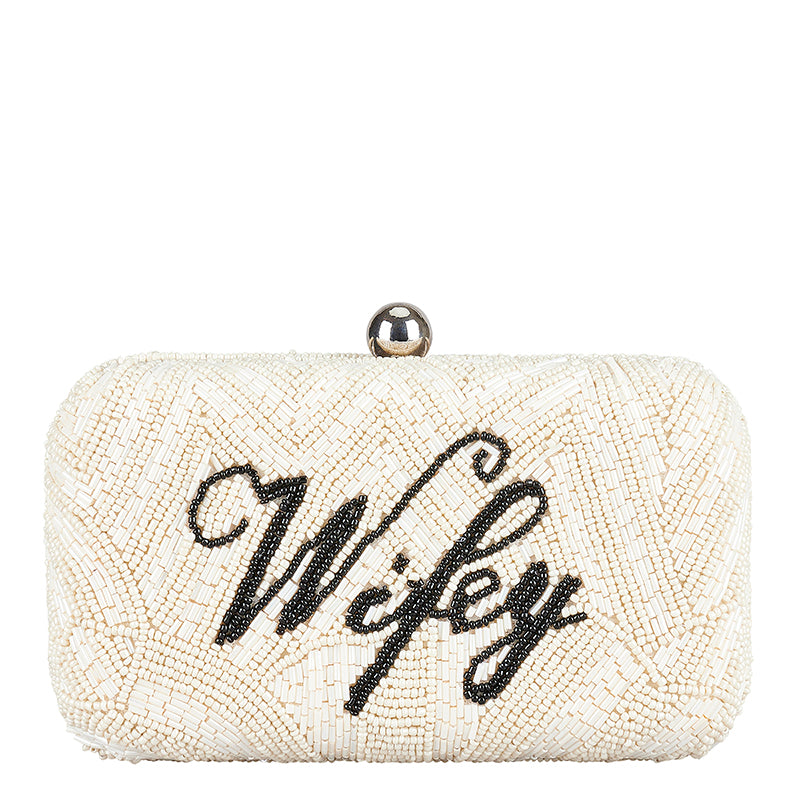Wife Box Clutch - Ivory And Black - Accessory - From St Xavier