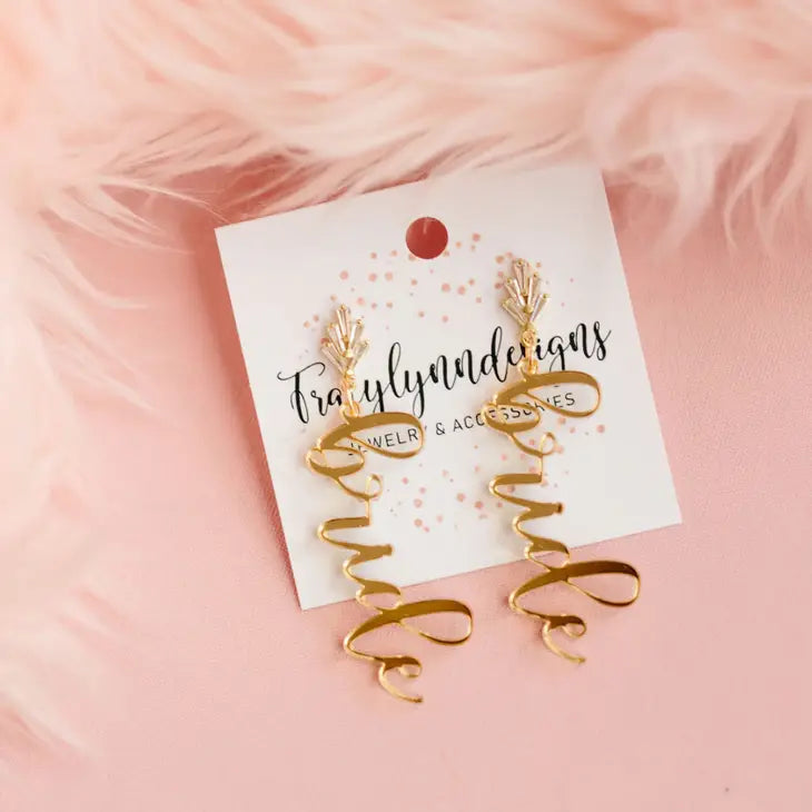 Gold Bling Bride Earring - Giftware - Honey Fawn