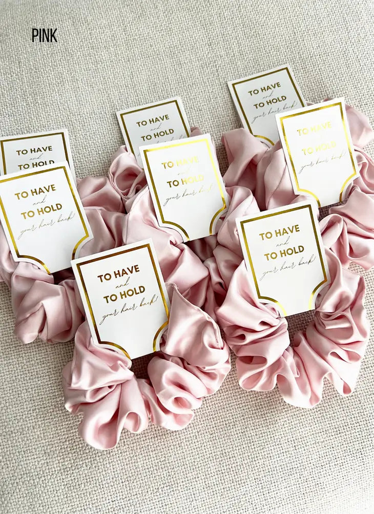 Pink Silk To Have & To Hold Your Hair Back Scrunchie - Giftware - Honey Fawn