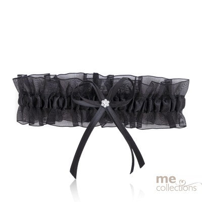 Black Satin And Organza Garter - Giftware - ME Collections