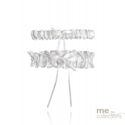 Ivory Garter With Satin And Heart - Double Set - Giftware - ME Collections